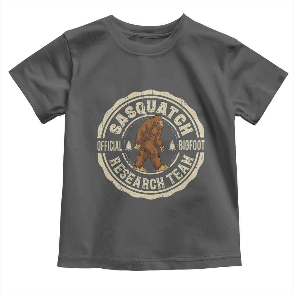 Funny Bigfoot Research Team Toddler T Shirt Retro Official Sasquatch Forest Stroll TS11 Dark Heather Print Your Wear