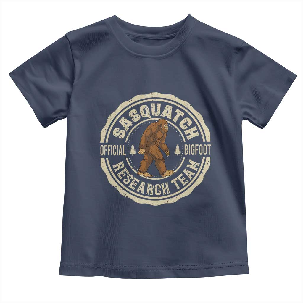 Funny Bigfoot Research Team Toddler T Shirt Retro Official Sasquatch Forest Stroll TS11 Navy Print Your Wear