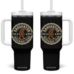 Funny Bigfoot Research Team Tumbler With Handle Retro Official Sasquatch Forest Stroll TS11 One Size: 40 oz Black Print Your Wear