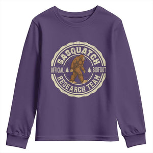 Funny Bigfoot Research Team Youth Sweatshirt Retro Official Sasquatch Forest Stroll TS11 Purple Print Your Wear