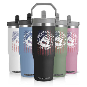 Funny When It Gets Hot My Top Comes Out Flip Straw Tumbler Off Road Car American Flag TS11 Print Your Wear