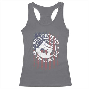 Funny When It Gets Hot My Top Comes Out Racerback Tank Top Off Road Car American Flag TS11 Charcoal Print Your Wear