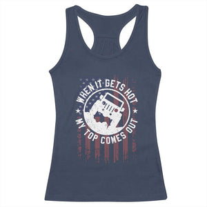 Funny When It Gets Hot My Top Comes Out Racerback Tank Top Off Road Car American Flag TS11 Navy Print Your Wear