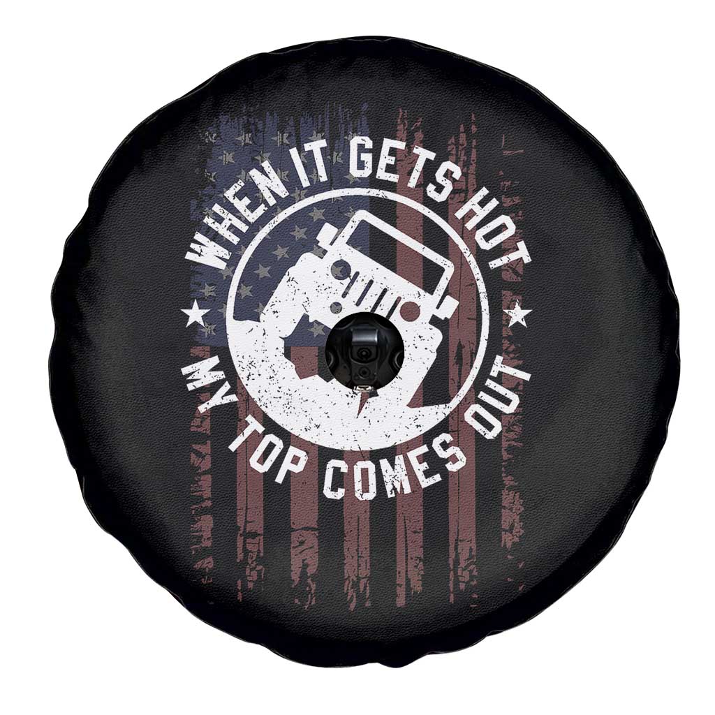 Funny When It Gets Hot My Top Comes Out Spare Tire Cover Off Road Car American Flag TS11 Print Your Wear