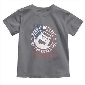 Funny When It Gets Hot My Top Comes Out Toddler T Shirt Off Road Car American Flag TS11 Charcoal Print Your Wear