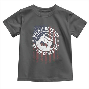 Funny When It Gets Hot My Top Comes Out Toddler T Shirt Off Road Car American Flag TS11 Dark Heather Print Your Wear