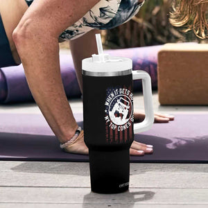 Funny When It Gets Hot My Top Comes Out Tumbler With Handle Off Road Car American Flag TS11 Print Your Wear