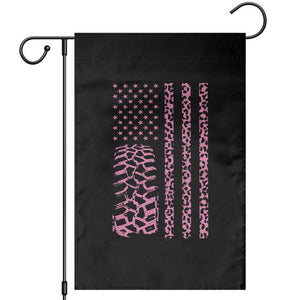 Off Road Car Wheel Pink Leopard Print American Flag Garden Flag TS11 Black Print Your Wear