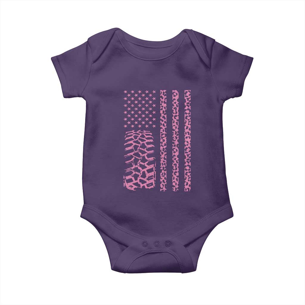 Off Road Car Wheel Pink Leopard Print American Flag Baby Onesie TS11 Purple Print Your Wear