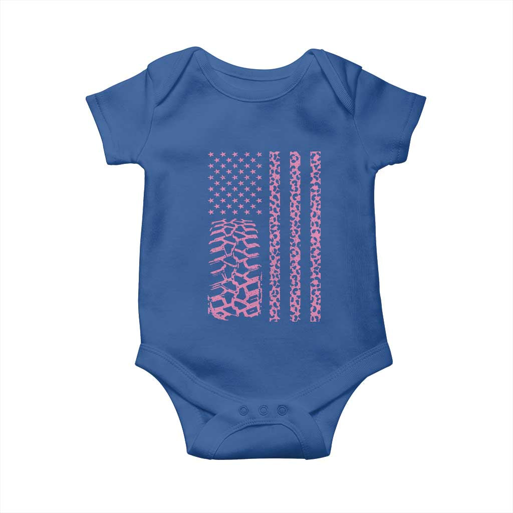 Off Road Car Wheel Pink Leopard Print American Flag Baby Onesie TS11 Royal Blue Print Your Wear