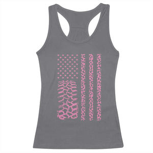 Off Road Car Wheel Pink Leopard Print American Flag Racerback Tank Top TS11 Charcoal Print Your Wear