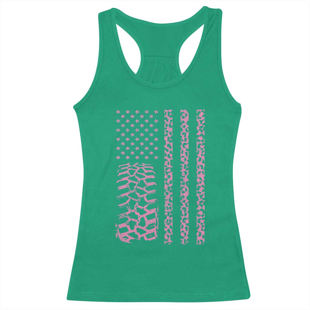 Off Road Car Wheel Pink Leopard Print American Flag Racerback Tank Top TS11 Irish Green Print Your Wear