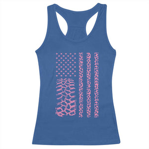 Off Road Car Wheel Pink Leopard Print American Flag Racerback Tank Top TS11 Royal Blue Print Your Wear