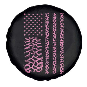 Off Road Car Wheel Pink Leopard Print American Flag Spare Tire Cover TS11 Print Your Wear