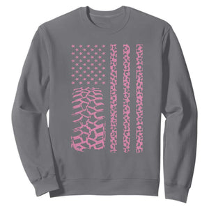 Off Road Car Wheel Pink Leopard Print American Flag Sweatshirt TS11 Charcoal Print Your Wear
