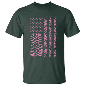 Off Road Car Wheel Pink Leopard Print American Flag T Shirt TS11 Dark Forest Green Print Your Wear