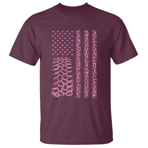 Off Road Car Wheel Pink Leopard Print American Flag T Shirt TS11 Maroon Print Your Wear