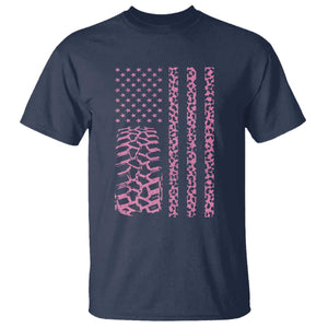 Off Road Car Wheel Pink Leopard Print American Flag T Shirt TS11 Navy Print Your Wear