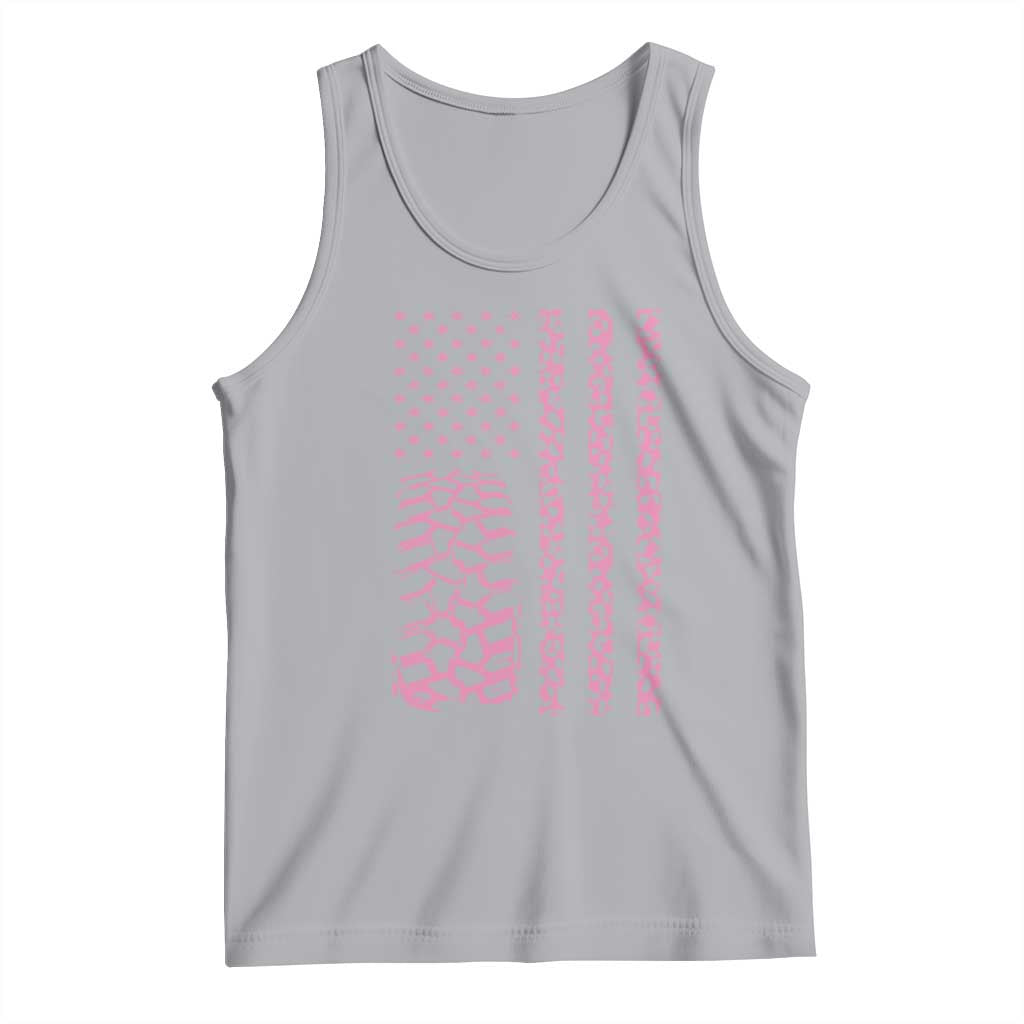 Off Road Car Wheel Pink Leopard Print American Flag Tank Top TS11 Athletic Heather Print Your Wear