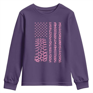Off Road Car Wheel Pink Leopard Print American Flag Youth Sweatshirt TS11 Purple Print Your Wear