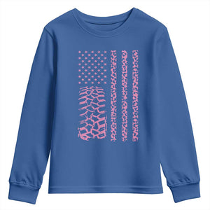 Off Road Car Wheel Pink Leopard Print American Flag Youth Sweatshirt TS11 Royal Blue Print Your Wear