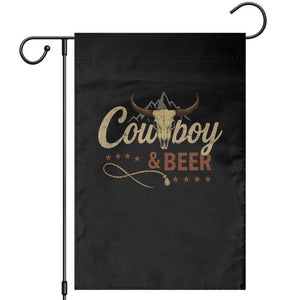 Funny Cowboy And Beer Garden Flag Western Country Music Longhorn Skull TS11 Black Print Your Wear