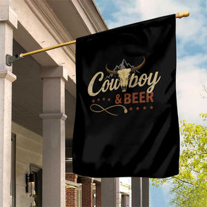 Funny Cowboy And Beer Garden Flag Western Country Music Longhorn Skull TS11 Print Your Wear