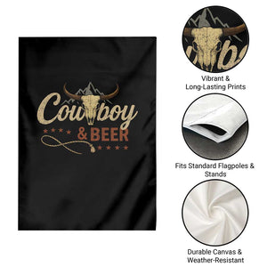 Funny Cowboy And Beer Garden Flag Western Country Music Longhorn Skull TS11 Print Your Wear