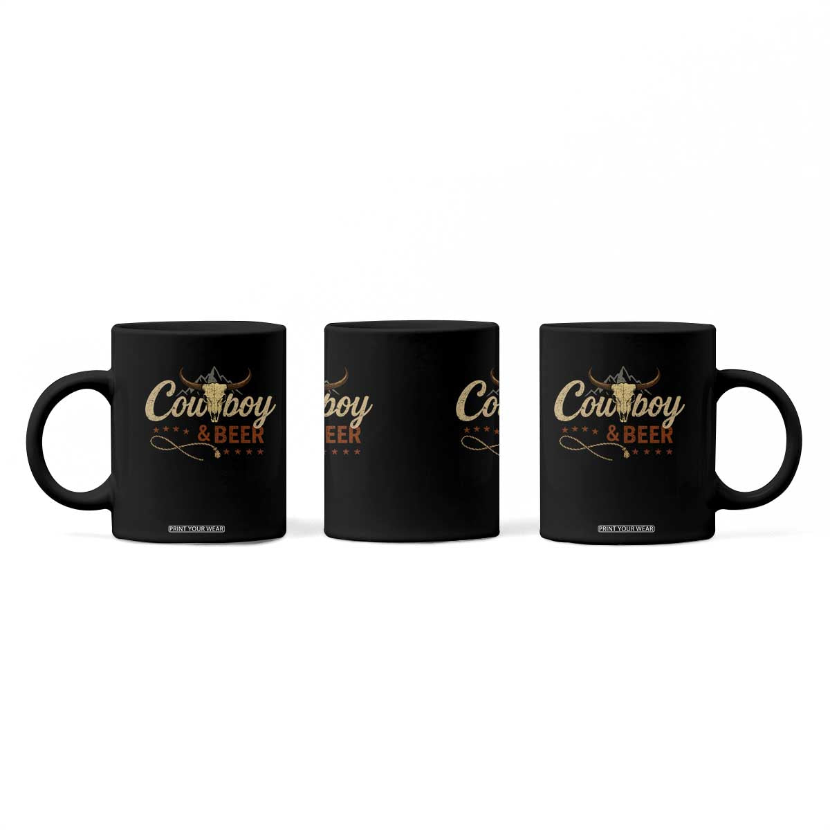 Funny Cowboy And Beer Coffee Mug Western Country Music Longhorn Skull TS11 Print Your Wear