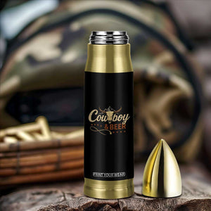 Funny Cowboy And Beer Bullet Tumbler Western Country Music Longhorn Skull TS11 Print Your Wear