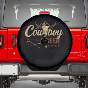 Funny Cowboy And Beer Spare Tire Cover Western Country Music Longhorn Skull TS11 Black Print Your Wear