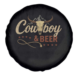 Funny Cowboy And Beer Spare Tire Cover Western Country Music Longhorn Skull TS11 Print Your Wear