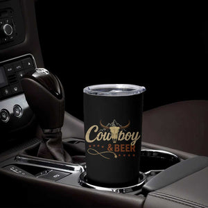 Funny Cowboy And Beer Tumbler Cup Western Country Music Longhorn Skull TS11 Print Your Wear