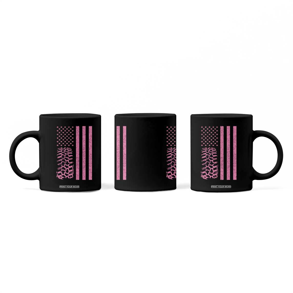 Off Road Car Wheel Vintage Pink American Flag Coffee Mug TS11 Print Your Wear