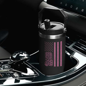 Off Road Car Wheel Vintage Pink American Flag Flip Straw Tumbler TS11 Print Your Wear