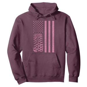 Off Road Car Wheel Vintage Pink American Flag Hoodie TS11 Maroon Print Your Wear
