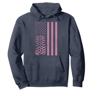 Off Road Car Wheel Vintage Pink American Flag Hoodie TS11 Navy Print Your Wear