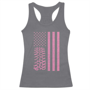 Off Road Car Wheel Vintage Pink American Flag Racerback Tank Top TS11 Charcoal Print Your Wear