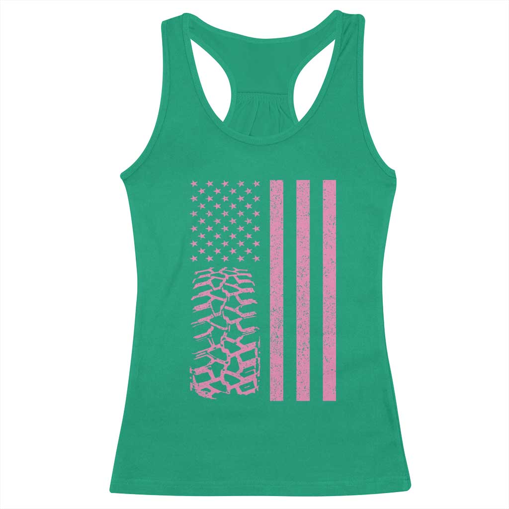 Off Road Car Wheel Vintage Pink American Flag Racerback Tank Top TS11 Irish Green Print Your Wear