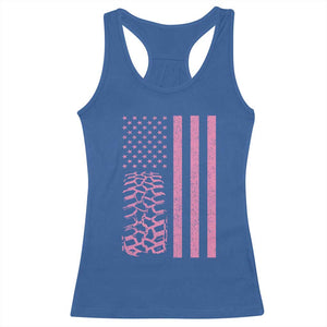 Off Road Car Wheel Vintage Pink American Flag Racerback Tank Top TS11 Royal Blue Print Your Wear