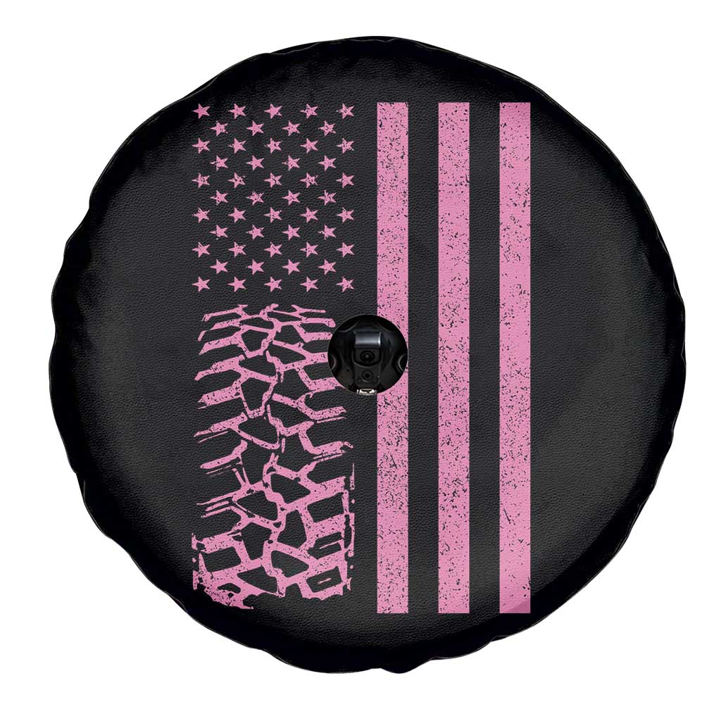 Off Road Car Wheel Vintage Pink American Flag Spare Tire Cover TS11 Print Your Wear