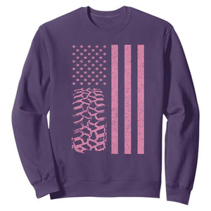 Off Road Car Wheel Vintage Pink American Flag Sweatshirt TS11 Purple Print Your Wear