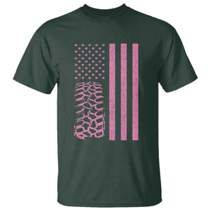 Off Road Car Wheel Vintage Pink American Flag T Shirt TS11 Dark Forest Green Print Your Wear