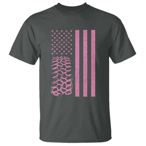 Off Road Car Wheel Vintage Pink American Flag T Shirt TS11 Dark Heather Print Your Wear