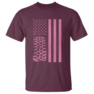 Off Road Car Wheel Vintage Pink American Flag T Shirt TS11 Maroon Print Your Wear