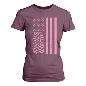 Off Road Car Wheel Vintage Pink American Flag T Shirt For Women TS11 Maroon Print Your Wear
