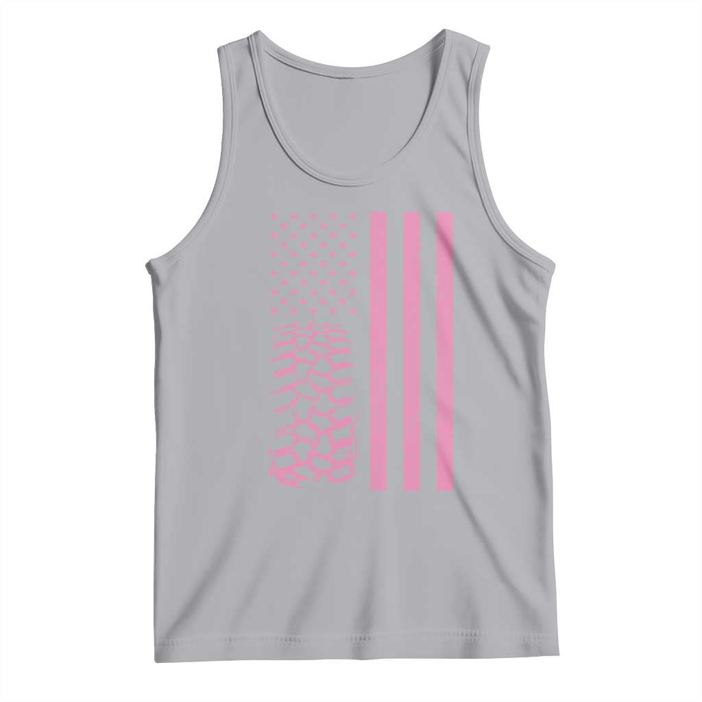 Off Road Car Wheel Vintage Pink American Flag Tank Top TS11 Athletic Heather Print Your Wear