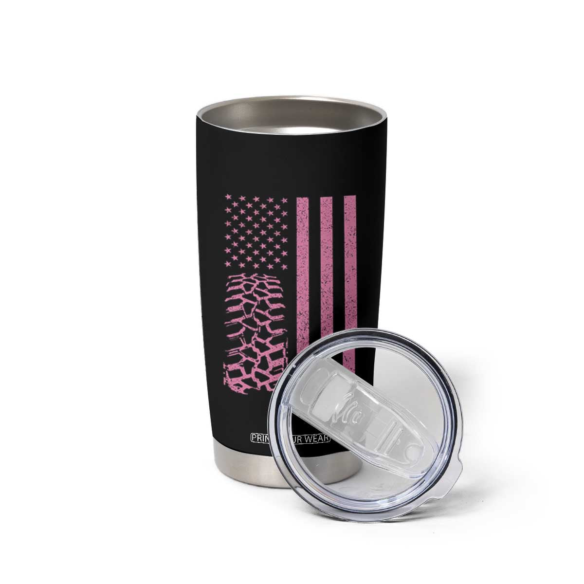 Off Road Car Wheel Vintage Pink American Flag Tumbler Cup TS11 Print Your Wear