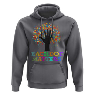 Happy Dot Day Hoodie Each Dot Matters Colorful Dot Hand Tree TS11 Charcoal Print Your Wear
