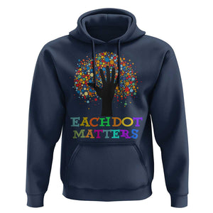 Happy Dot Day Hoodie Each Dot Matters Colorful Dot Hand Tree TS11 Navy Print Your Wear